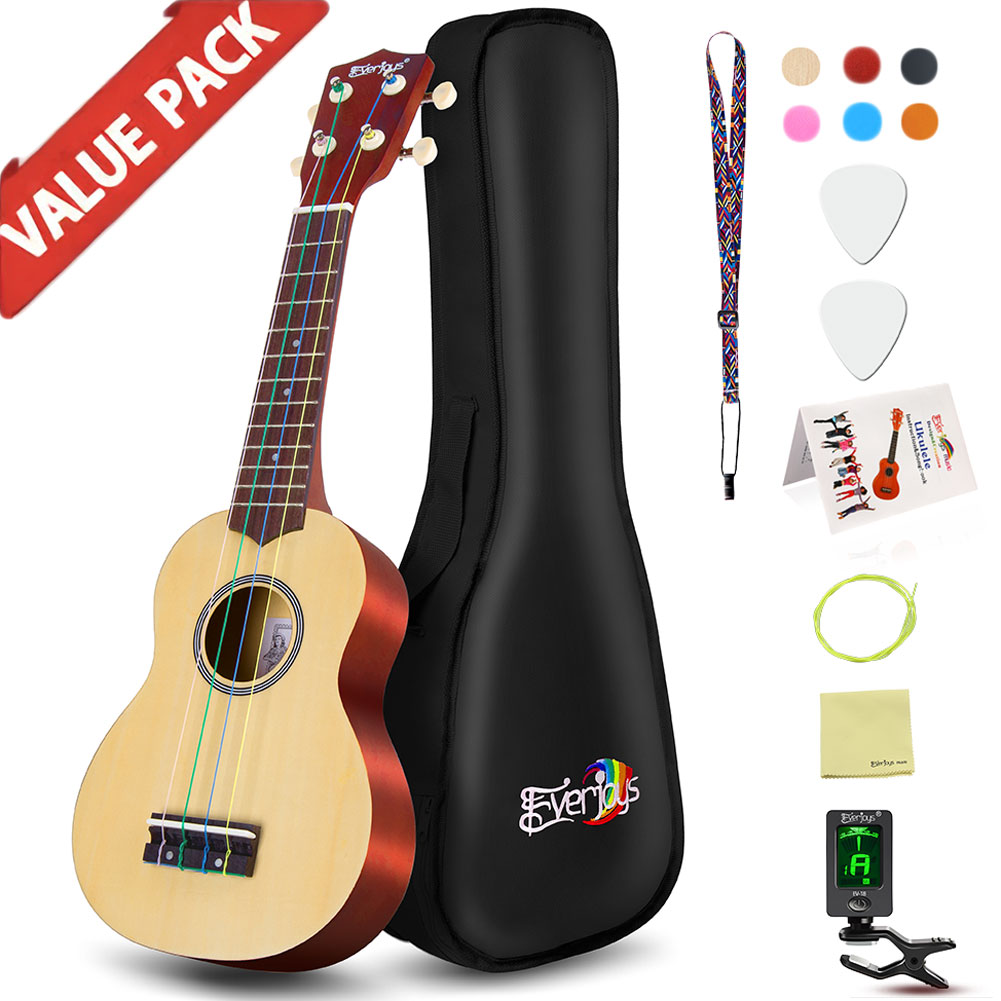 Сопрано Ukulele Beginner Pack-21 дюймов с Gig Bag песенник цифровой тюнер